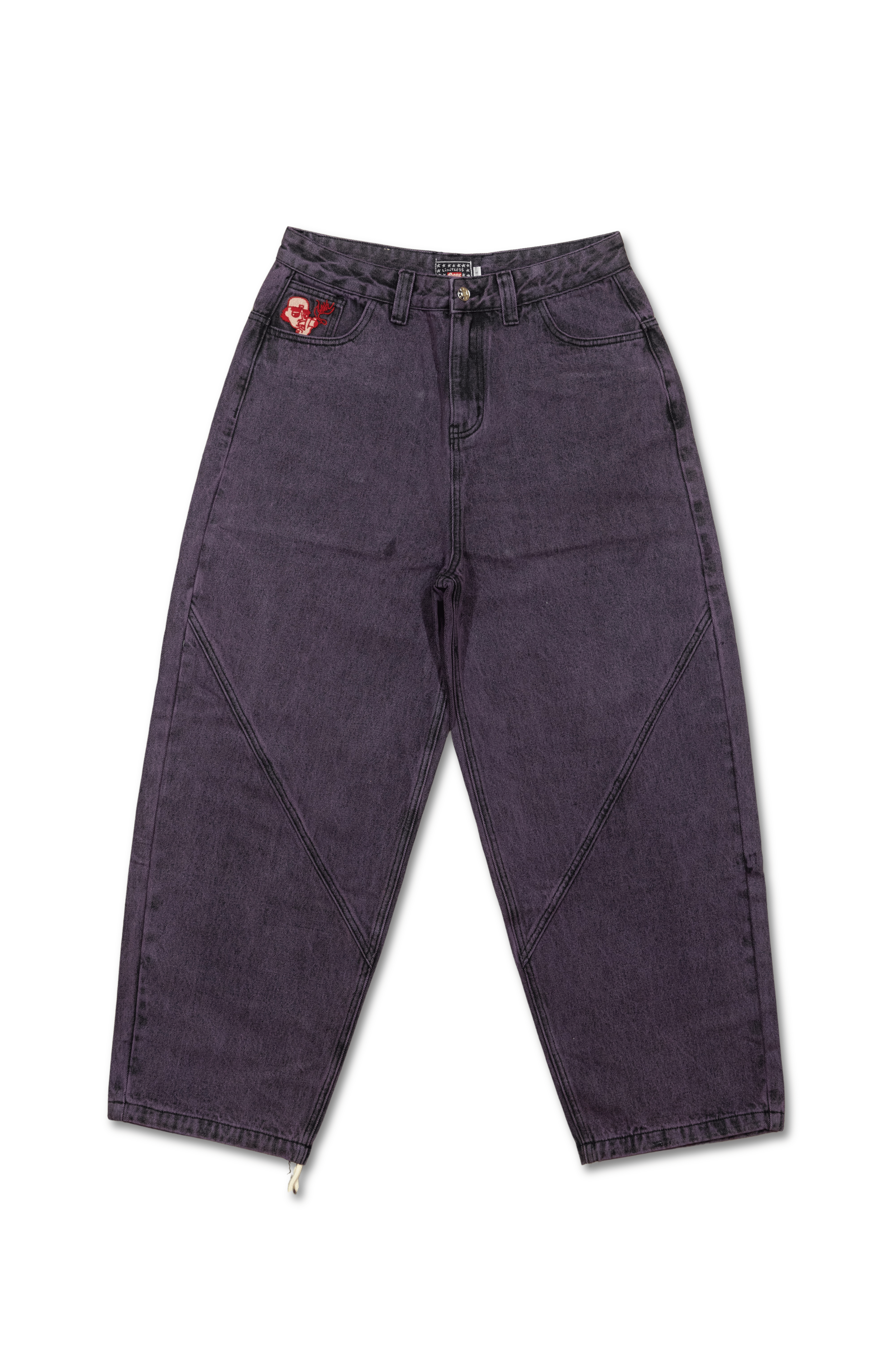 パンツ GONE PANTS Baggy Acid Wash Jeans Gone-black-raw-baggy-jeans-